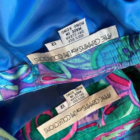 Anne Crimmins for Umi Collections Y2K 100% Silk Matching Blazer & Skirt Lady 12 - Picture 4 of 10